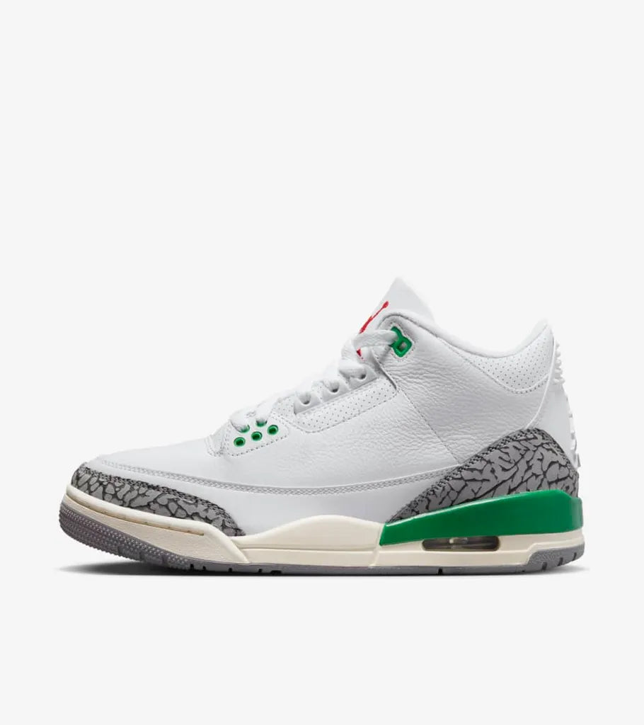 Nike Air Jordan 3 Retro Shoes - Green Gray White - - Nike