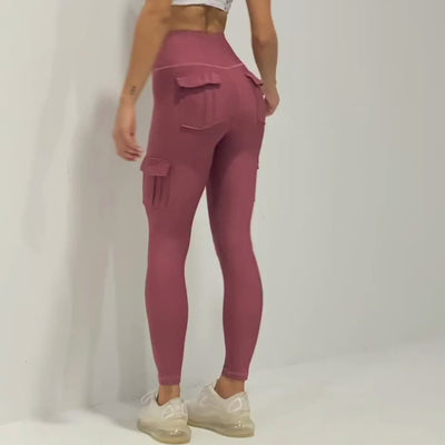 Leggings da yoga ad alta vita con tasche - abbigliamento attivo traspirante e elastico da donna