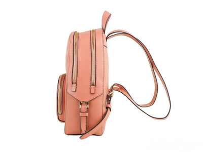 Michael Kors Jaycee Medium Sherbert Pebbled Leather Zip Pocket Backpack Bookbag - - - Michael Kors