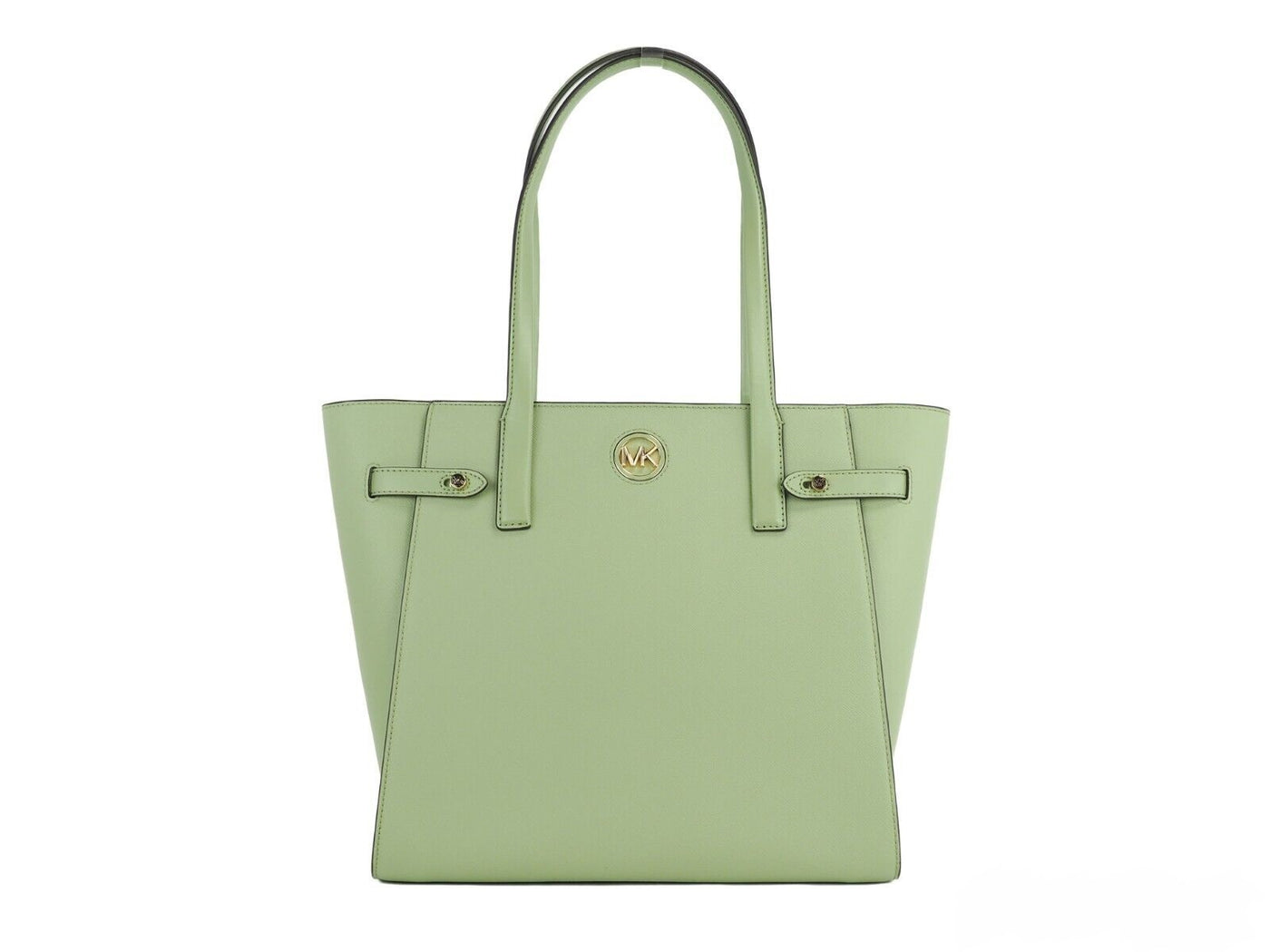 Michael Kors Carmen Large Light Sage Saffiano Leather North South Tote Handbag - Green - - Michael Kors