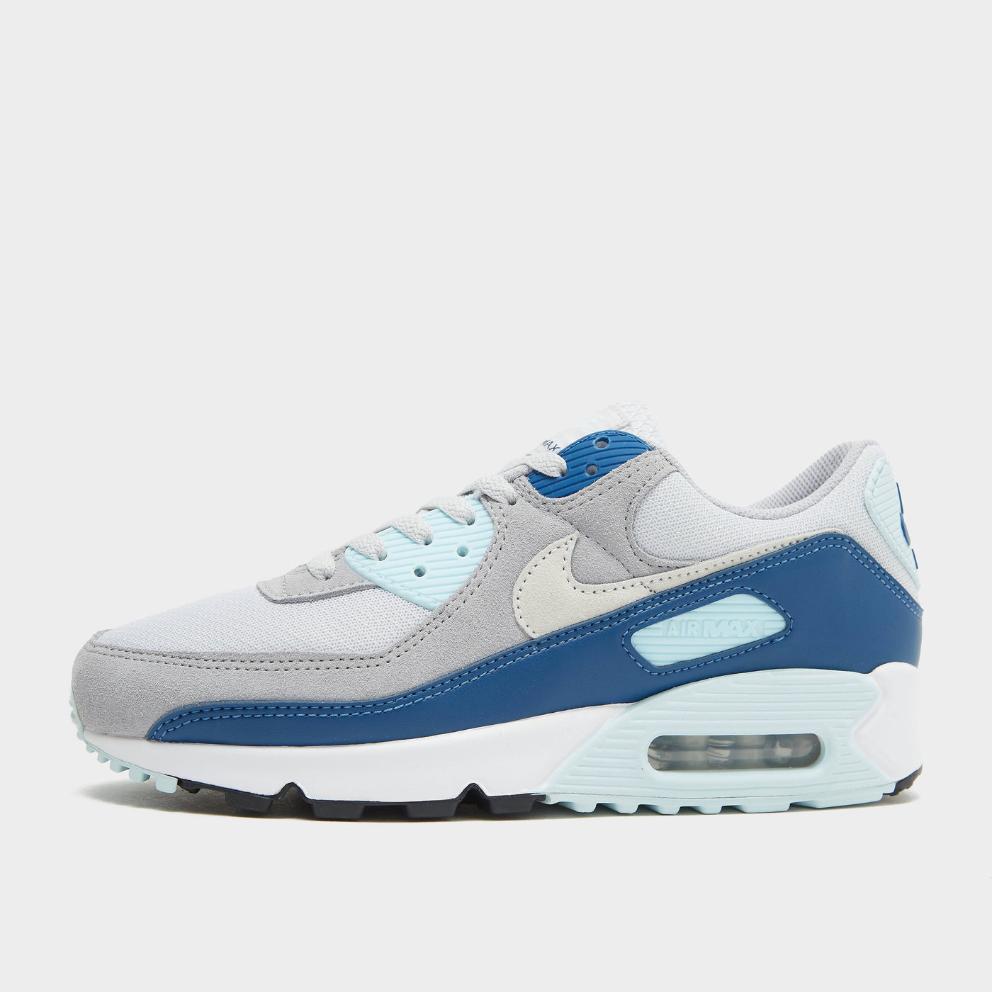 Nike Air Max 90 Shoes - Pure Platinum Glacier Blue Court Blue White - - Nike