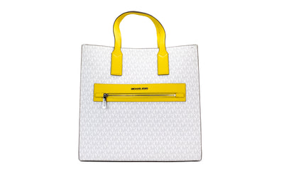 Michael Kors Kenly Large Signature Citrus PVC North South Tote Computer Handbag - - - Michael Kors