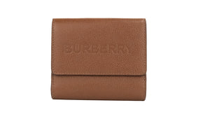 Burberry Luna Tan Grained Leather Small Coin Pouch Snap Wallet - Brown - - Burberry